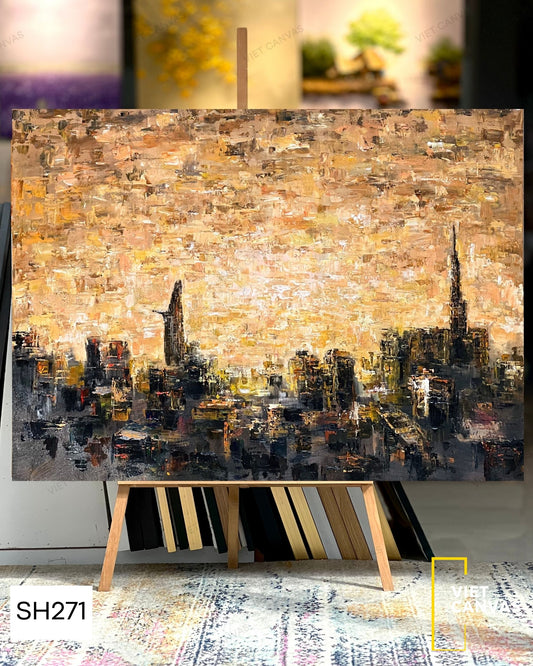 Tranh Sơn Dầu Thành Phố Rực Nắng - SH271
