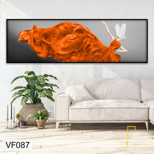 Tranh Nghệ Thuật Cô Gái Nhảy Múa Cùng Với Váy Cam Nổi Bật - VF087