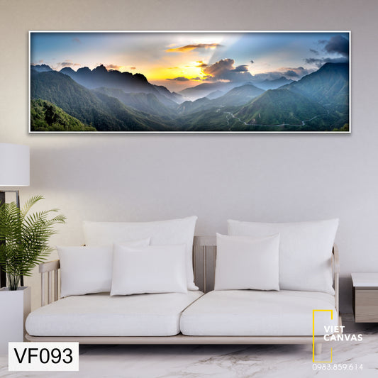 Tranh Phong Cảnh Hoàng Hôn Trên Núi Hùng Vĩ - VF093