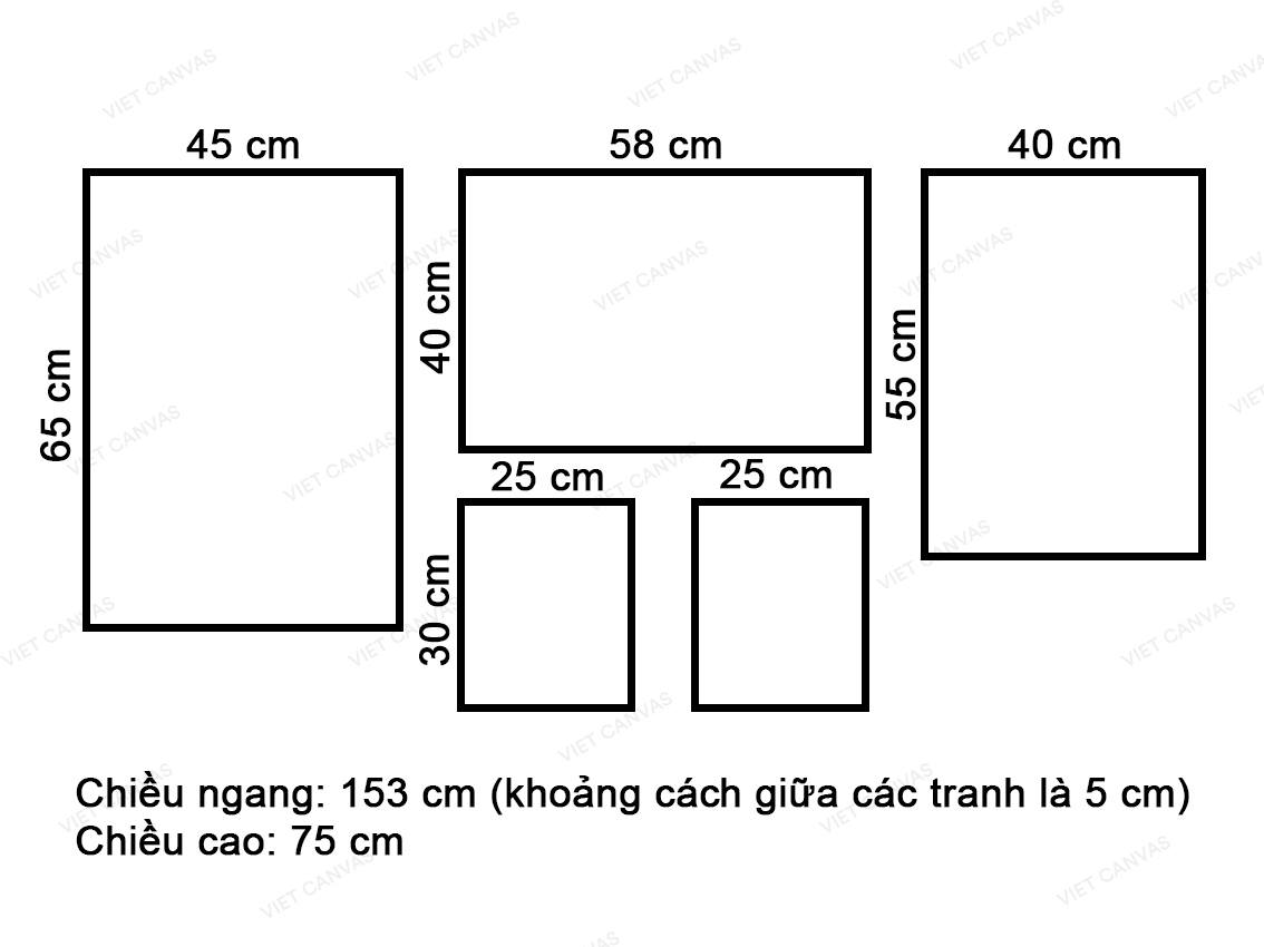 Bộ 5 Tranh Hoa Và Quotes - VT082