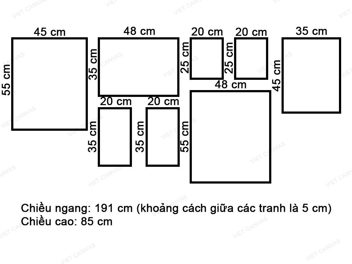 Bộ 8 Tranh Hươu Và Tranh Thổ Cẩm - VX917.3