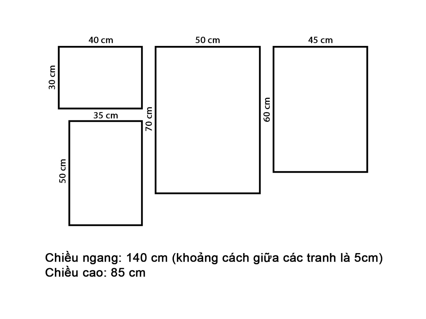 Bộ 4 Tranh Cây Dừa, Tòa Nhà Và Bãi Biển - VU185.3