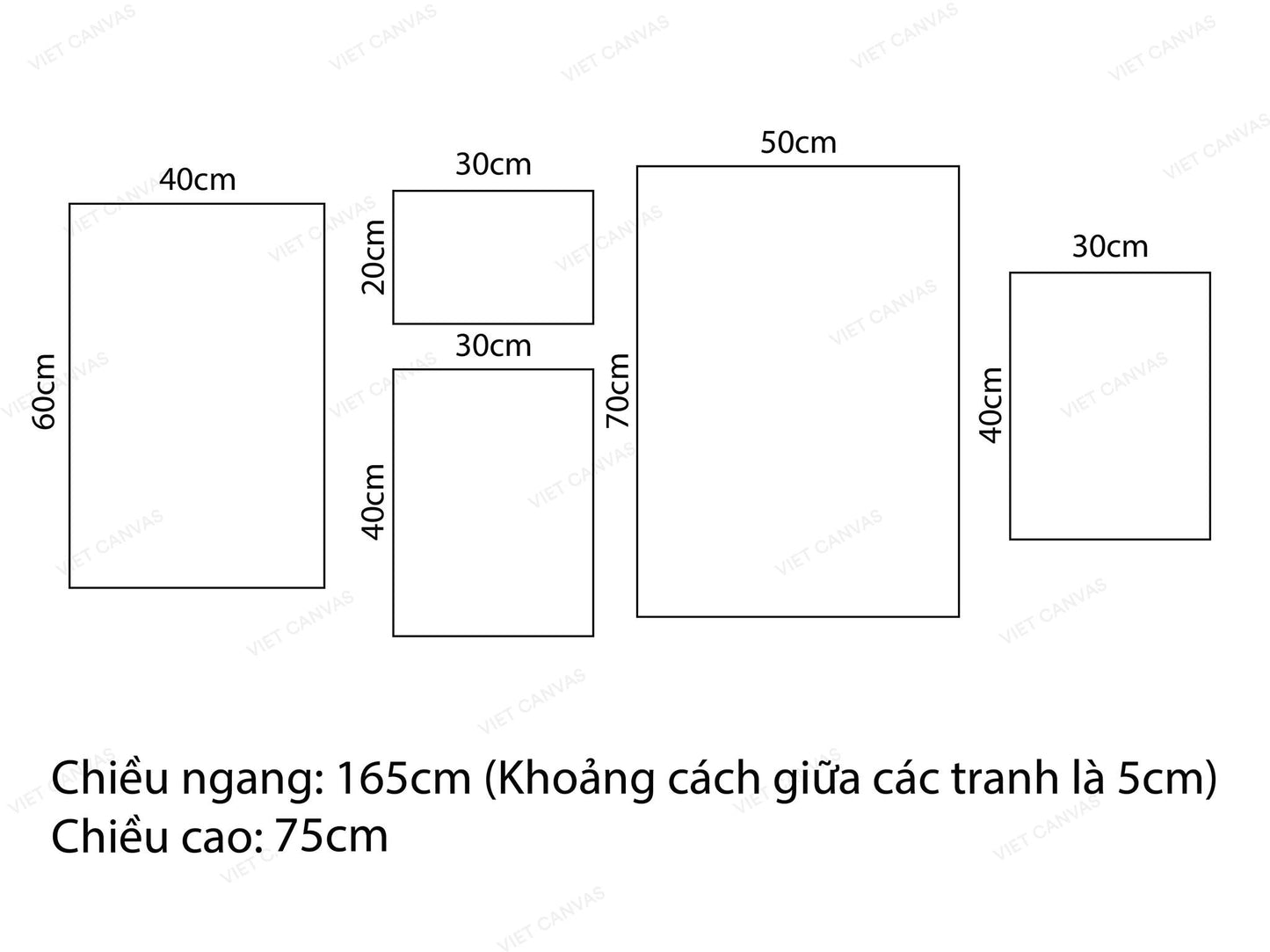 Bộ 5 Tranh Lá Cây Nhiệt Đới - VU005