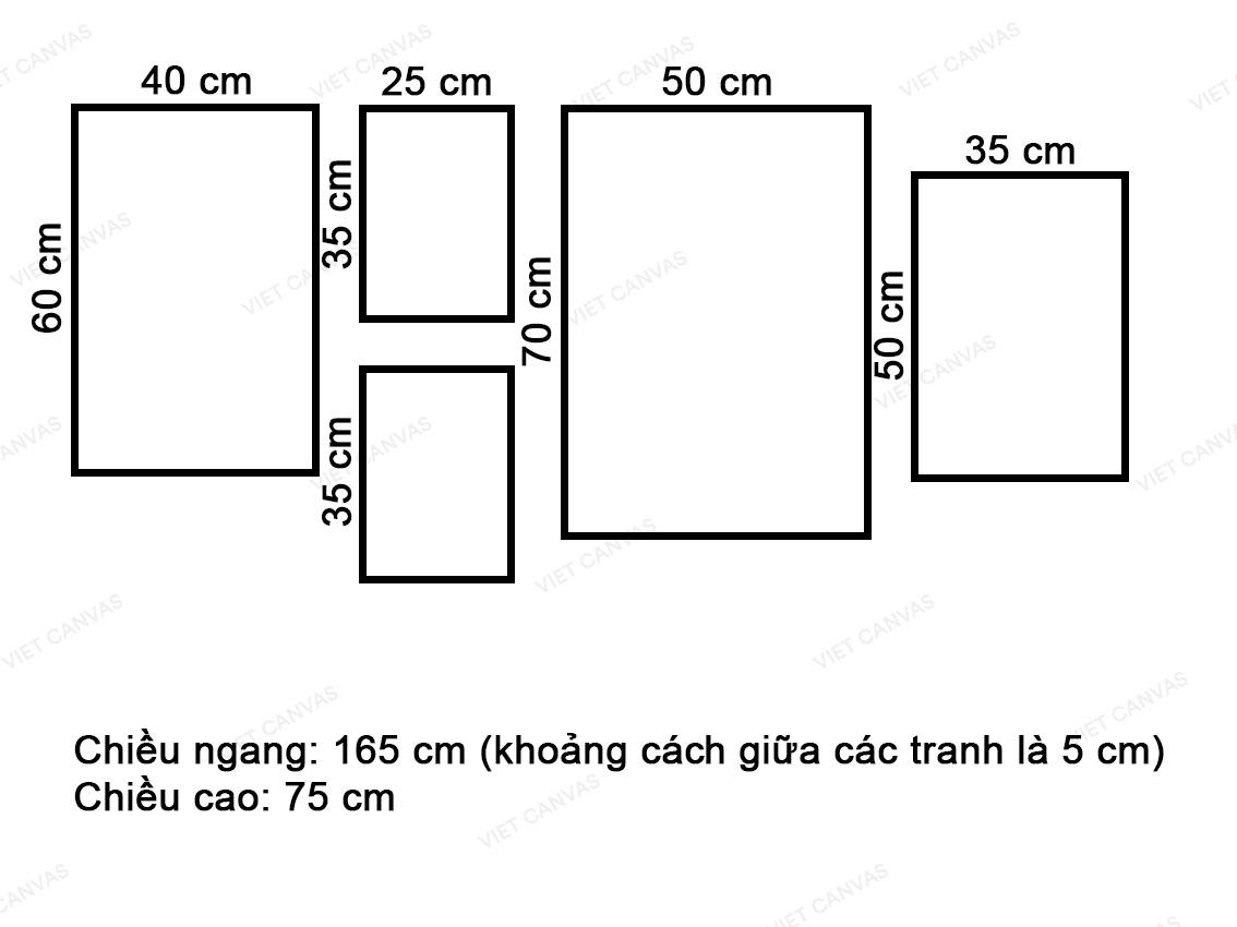 Bộ 5 Tranh Chú Chim, Cây Khô Và Trừu Tượng - VW355.4