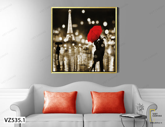 Tranh Cặp Đôi Dưới Ngọn Tháp - VZ535.1