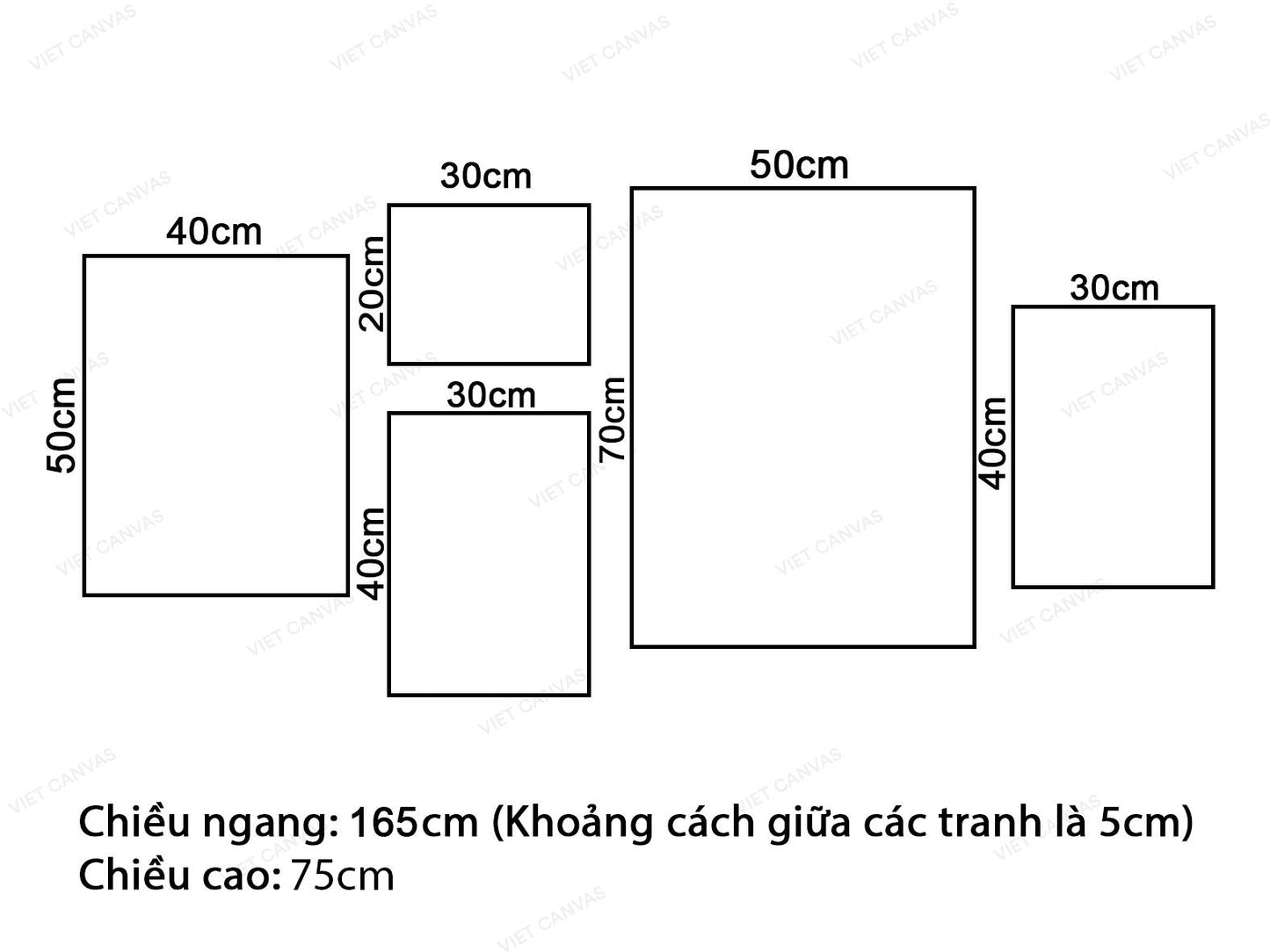 Bộ 5 Tranh Quotes, Tòa Nhà, Cây Dứa Và Bãi Biển - VU185.2