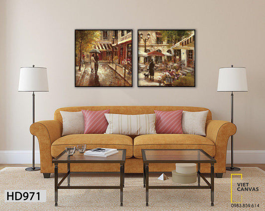 Bộ 2 Tranh Góc Phố Xa Hoa - HD971
