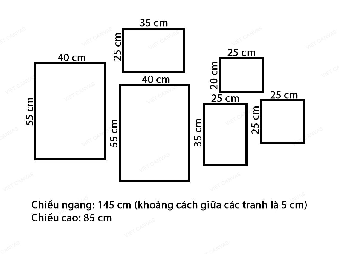 Bộ 6 Tranh Quotes Đơn Giản - VX766.1