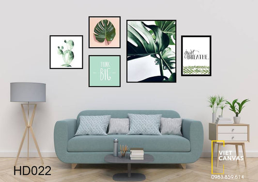 Bộ 5 Tranh Lá Cây Và Quotes - HD022