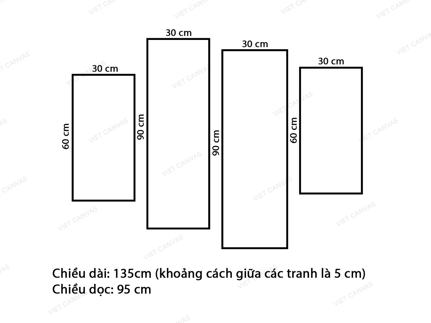 Bộ 4 Tranh Sóng Biển - VX986