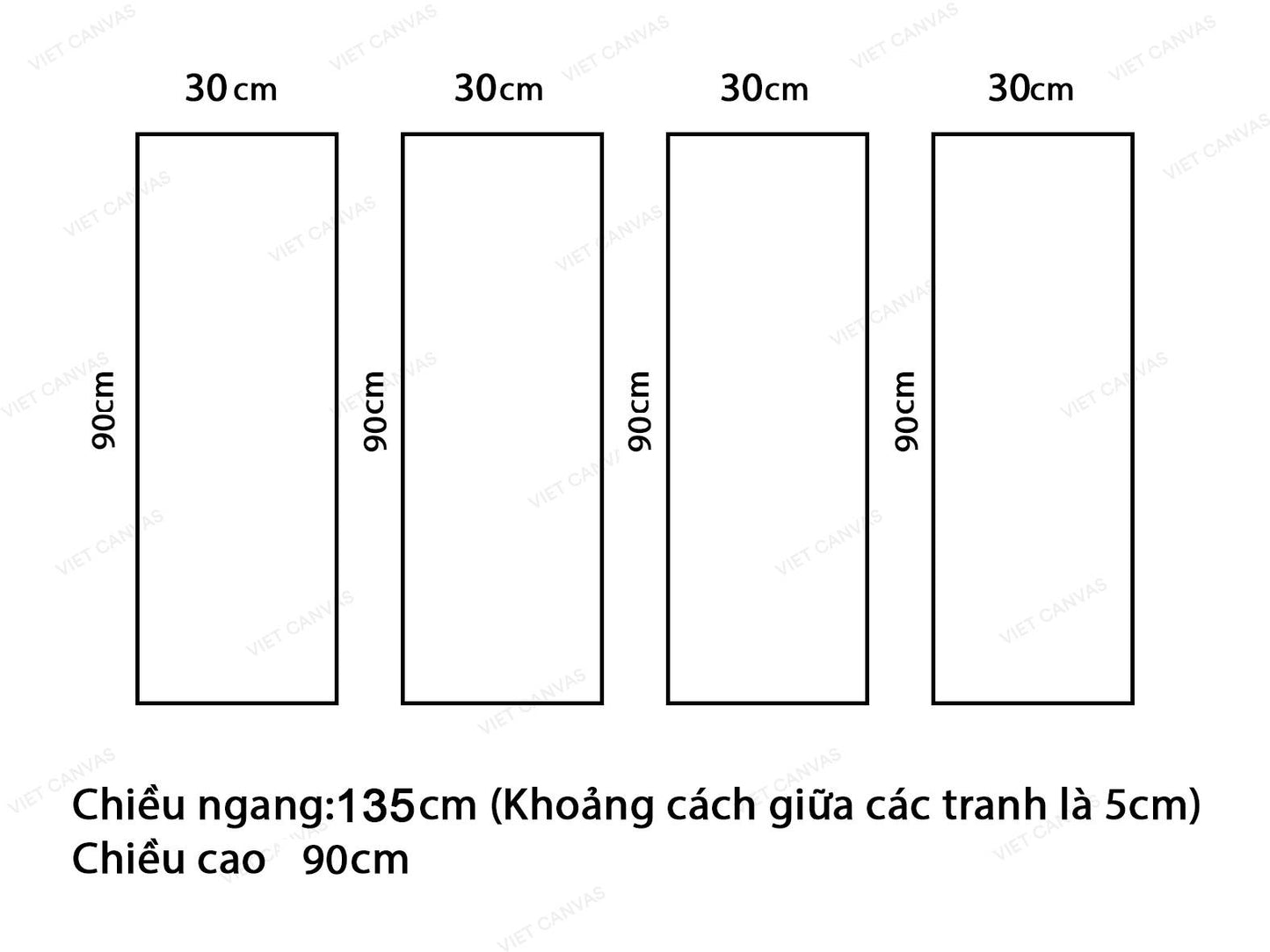 Bộ 4 Tranh Sắc Màu Của Mây - VX384.1