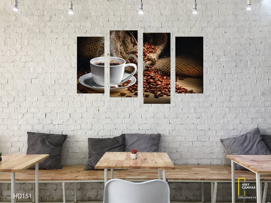 Bộ 4 Tranh Thưởng Thức Cà Phê - HD151