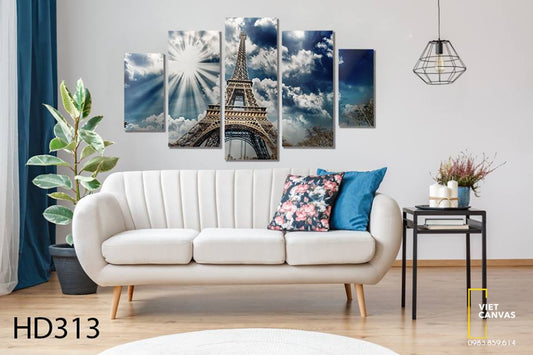Bộ 5 Tranh Bầu Trời Paris - HD313