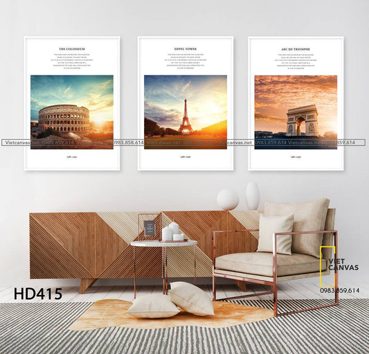 Bộ 3 Tranh Bình Minh Châu Âu - HD415