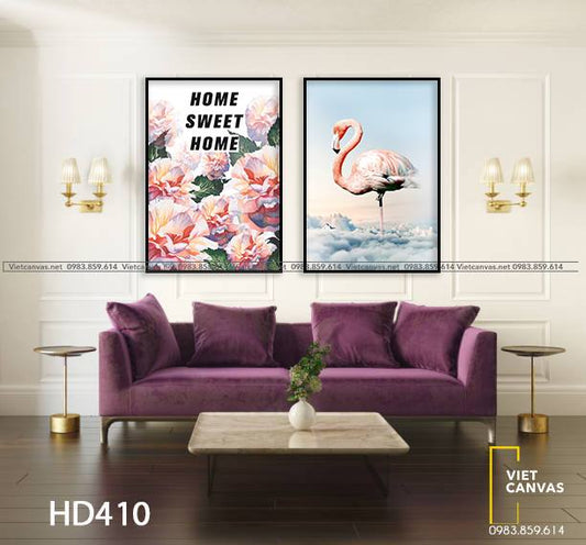 Bộ 2 Tranh Hoa Và Hồng Hạc - HD410