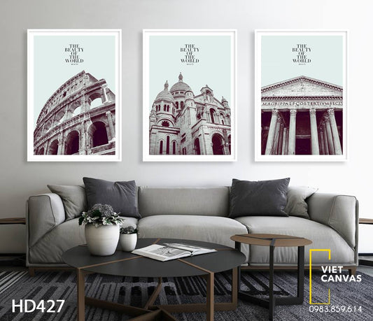 Bộ 3 Tranh Những Kỳ Quan Thế Giới - HD427