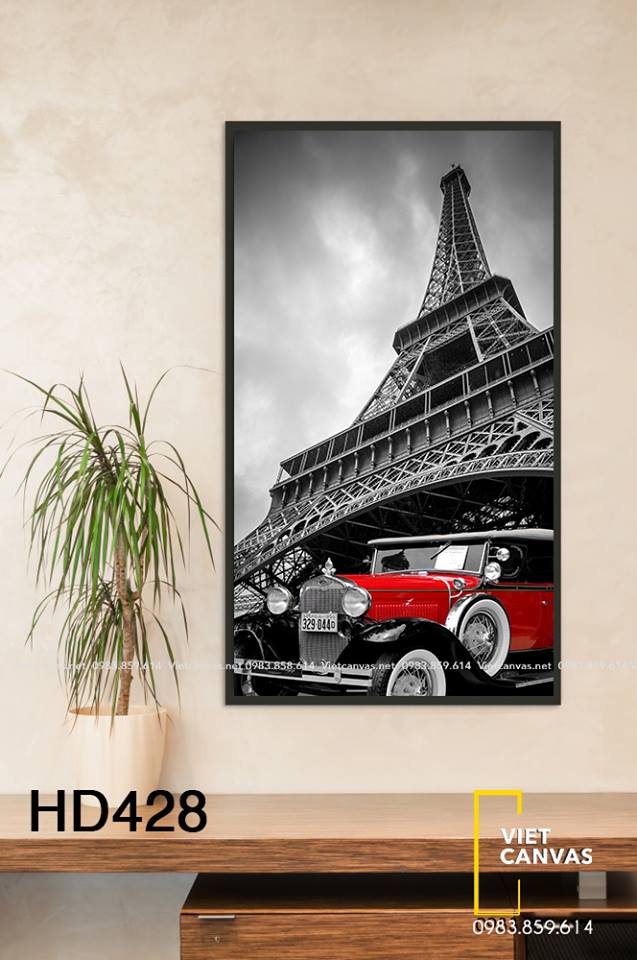 Tranh Paris Và Chiếc Xe Đỏ - HD428