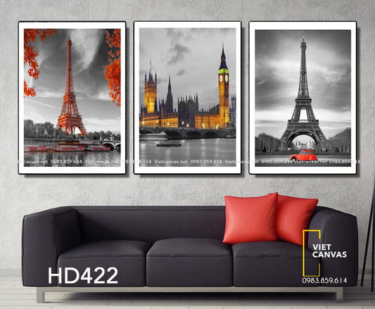 Bộ 3 Tranh Công Trình Kỳ Quan Thế Giới - HD422