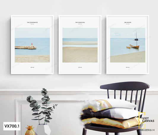 Bộ 3 Tranh Bãi Cát Và Biển - VX700.1