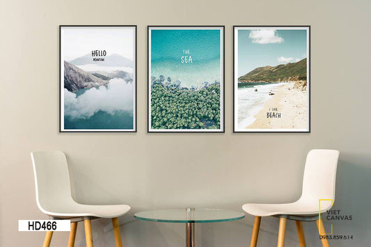 Bộ 3 Tranh Núi Rừng Và Biển Cả - HD466