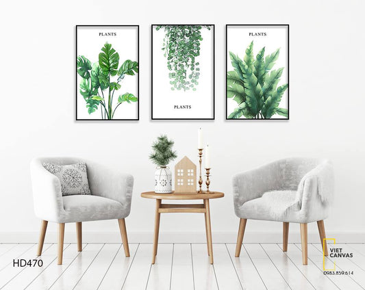Bộ 3 Tranh Lá Cây Tươi Mát Ngày Hè - HD470