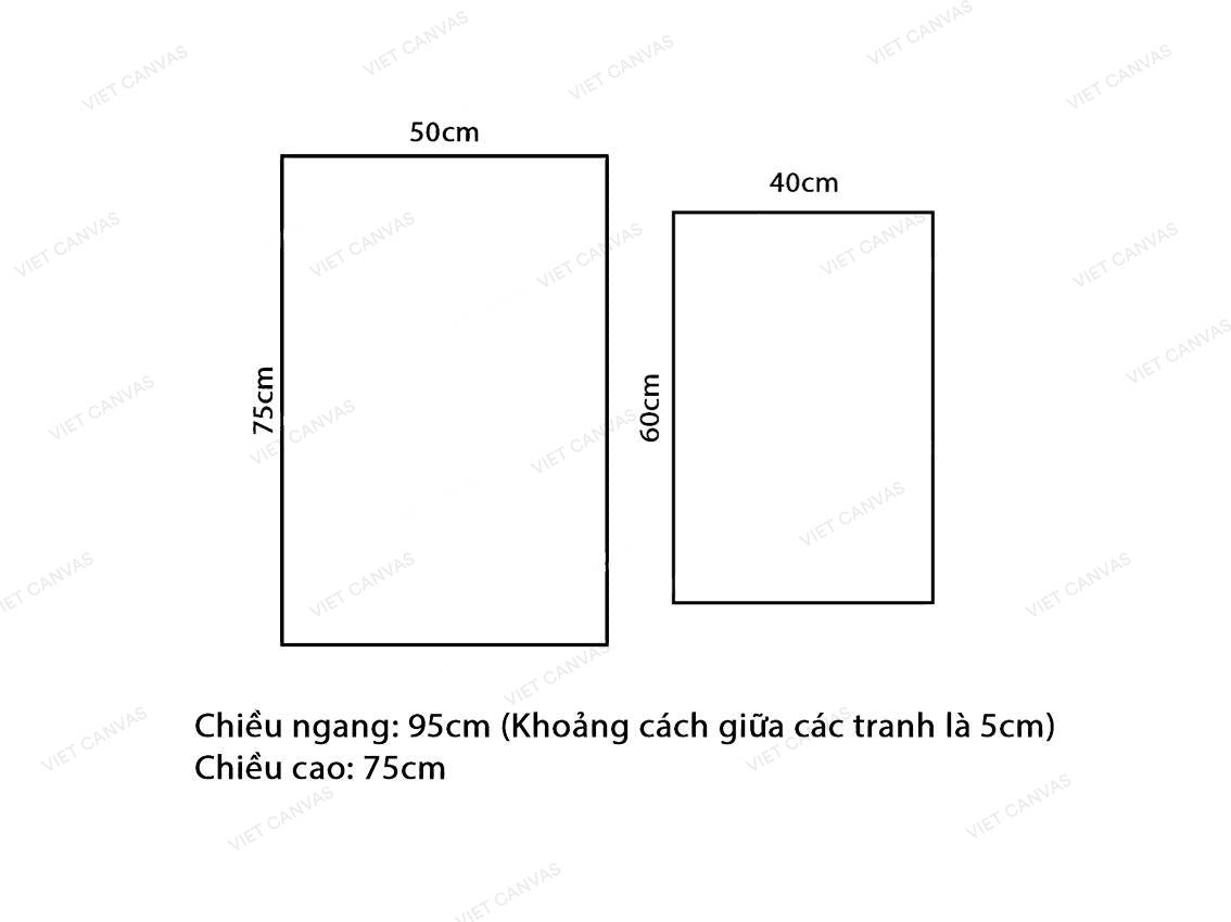 Bộ 2 Tranh Hai Cô Gái Và Hai Chú Chim - VW212.2