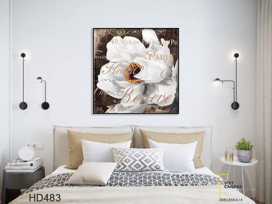 Tranh Hoa Mẫu Đơn Trắng - HD483