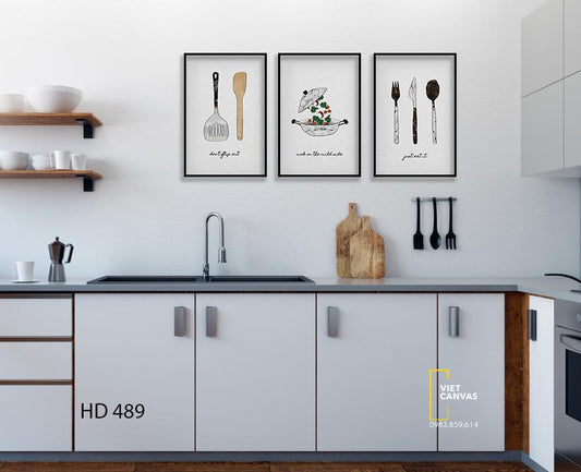 Bộ 3 Tranh Dụng Cụ Làm Bếp - HD489