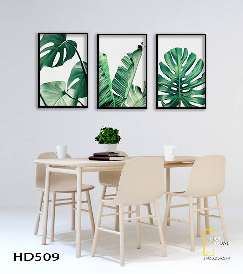 Bộ 3 Tranh Màu Xanh Của Lá Cây - HD509