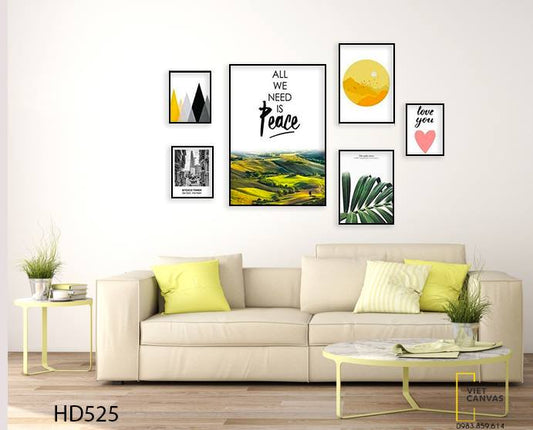 Bộ 6 Tranh Rừng Đồi, Lá Cây Và Tòa Nhà Bitexco - HD525