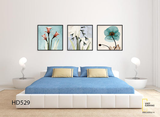 Bộ 3 Tranh Những Bông Hoa Đua Nở - HD529