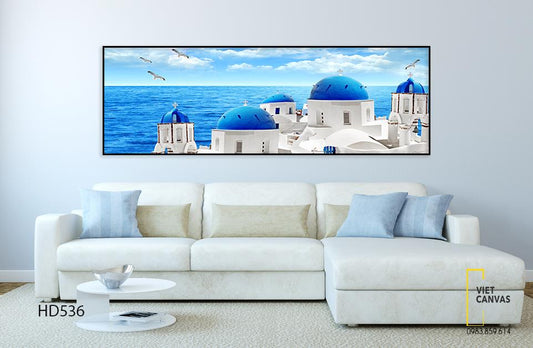 Tranh Đảo Thiên Đường Santorini - HD536