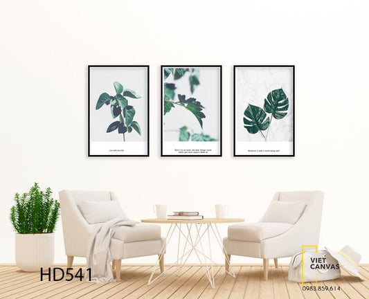Bộ 3 Tranh Chiếc Lá Tươi Xanh - HD541