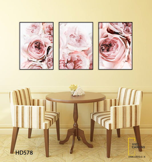 Bộ 3 Tranh Những Nụ Hoa Mẫu Đơn - HD578