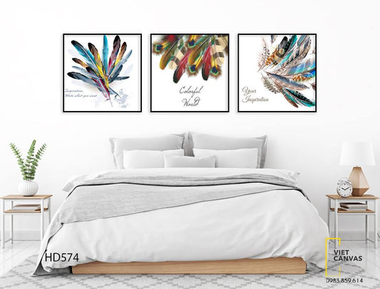 Bộ 3 Tranh Những Chiếc Lông Vũ - HD574