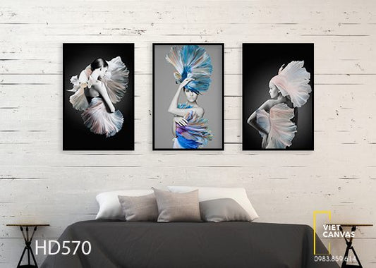 Bộ 3 Tranh Cô Gái Ấn Tượng - HD570