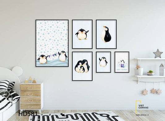 Bộ 6 Tranh Những Chú Chim Cánh Cụt Dễ Thương - HD581