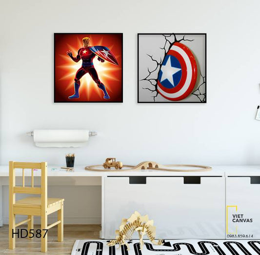 Bộ 2 Tranh Captain American - HD587