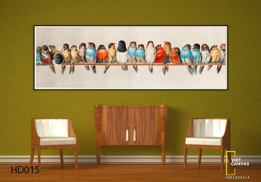 Tranh Đàn Chim Líu Lo - HD015