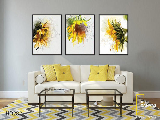 Bộ 3 Tranh Hoa Hướng Dương - HD282