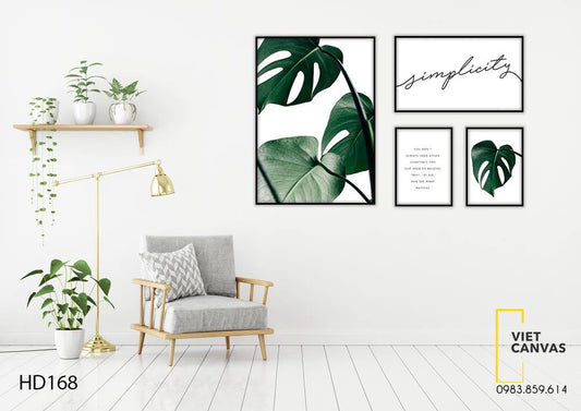 Bộ 4 Tranh Lá Cây Xanh Mát - HD168