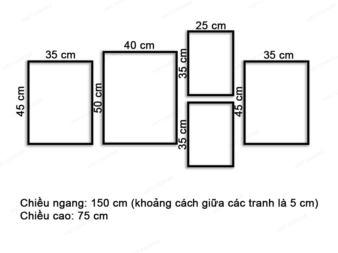 Bộ 5 Tranh Trừu Tượng - VW982.1