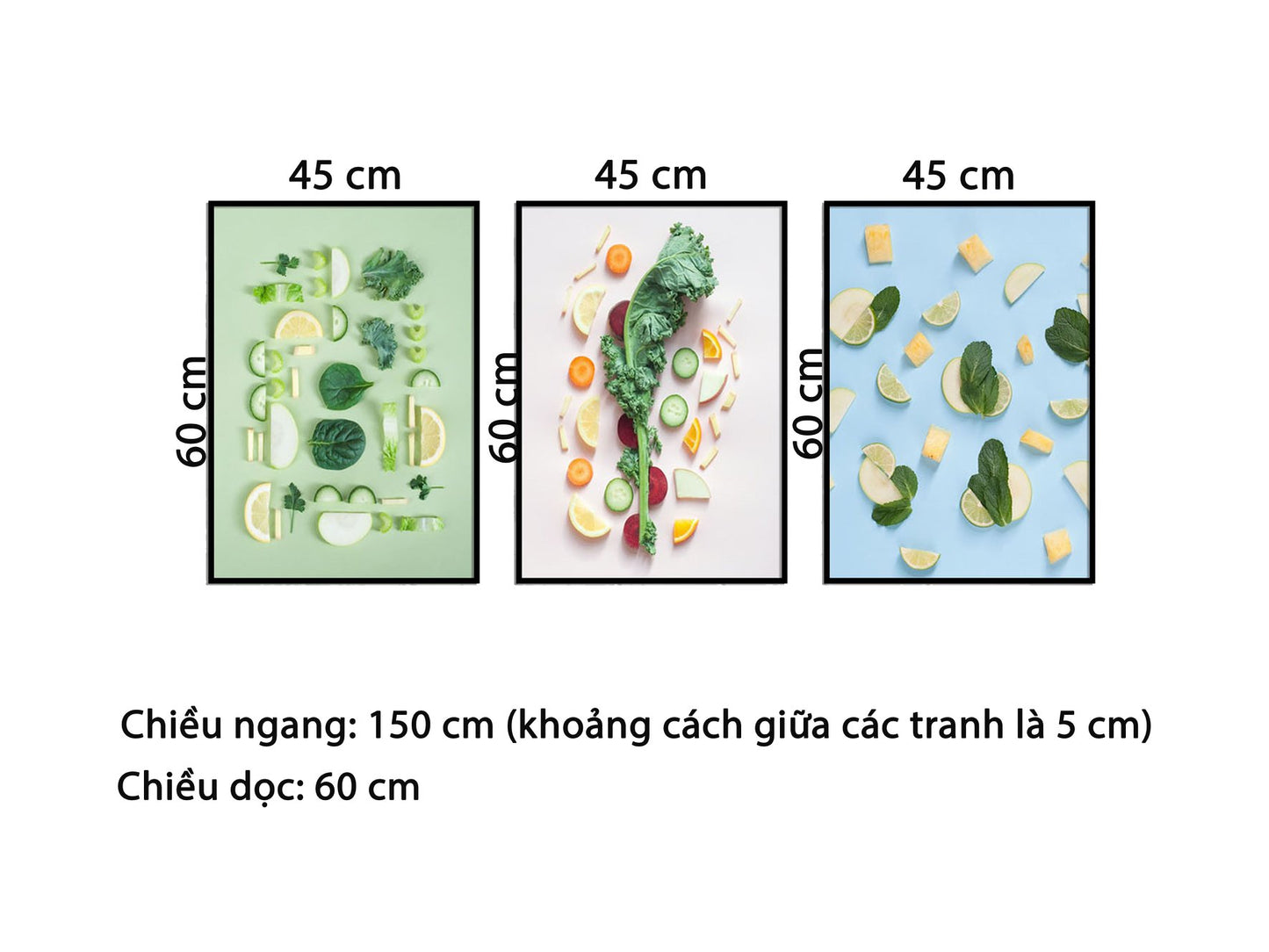 Bộ 3 Tranh Trái Cây Phòng Bếp - HD693