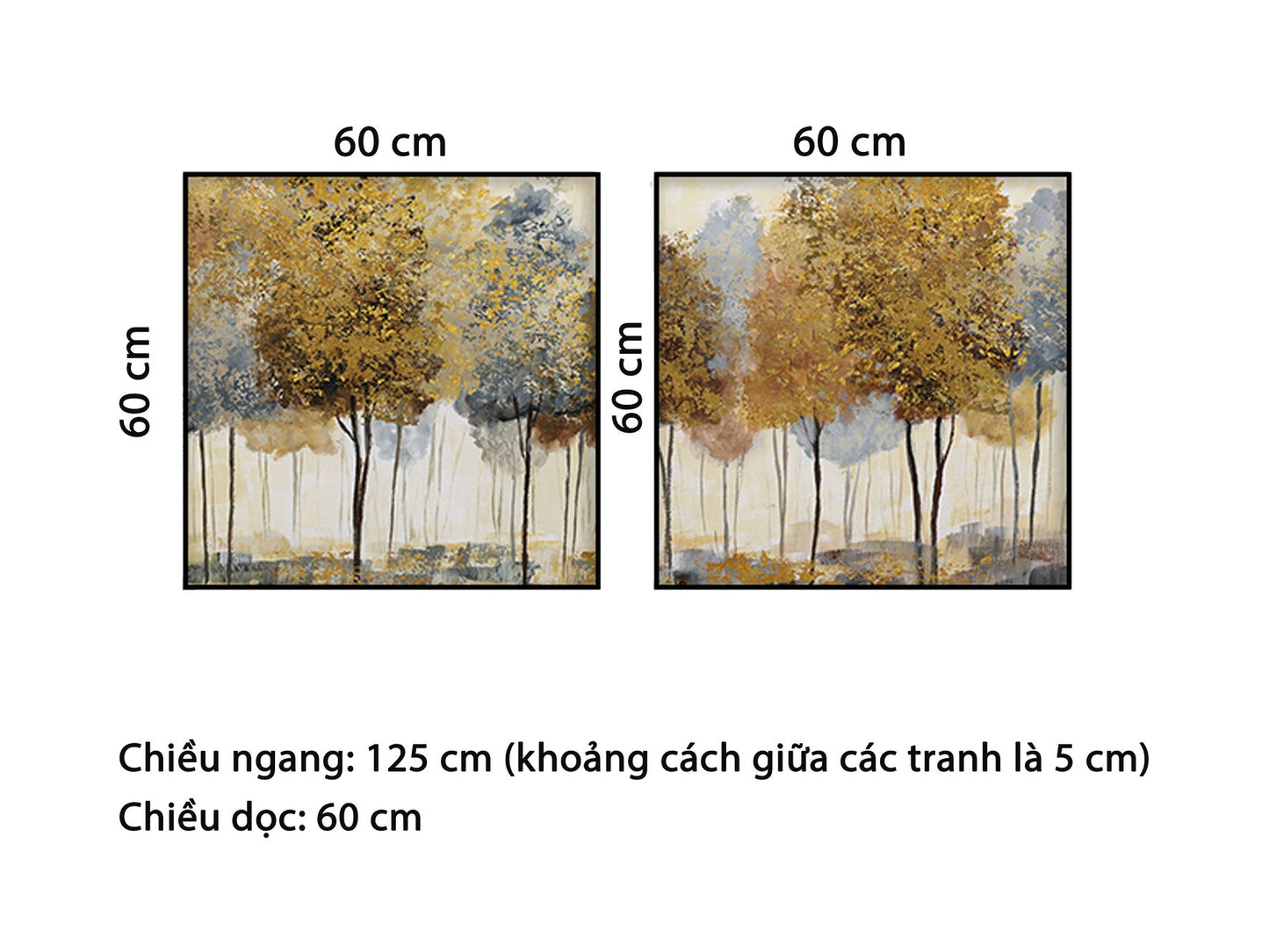 Bộ 2 Tranh Rừng Cây Vàng - HD722