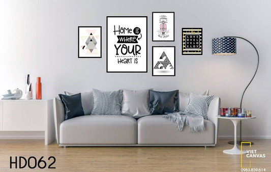 Bộ 5 Tranh Khối Hình Học Và Quotes - HD062
