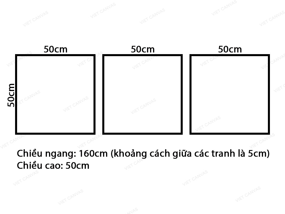 Bộ 3 Tranh Rừng Lá Đỏ Và Thác Nước - VQ149