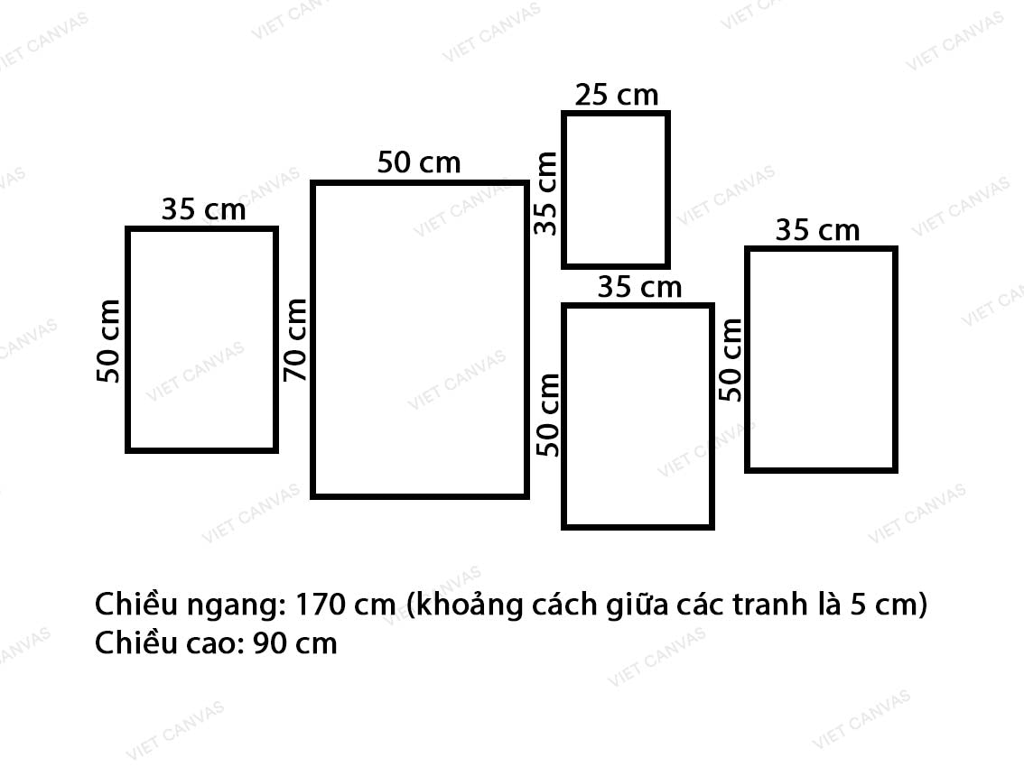 Bộ 5 Tranh Hình Cô Gái Và Những Cảnh Vật - VY571.1