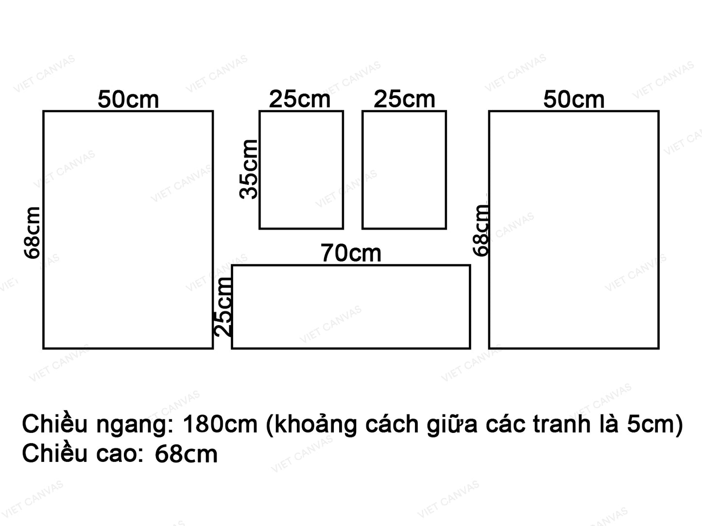 Bộ 5 Tranh Lá Cây Và Xương Rồng - VV233