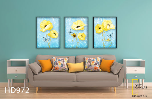 Bộ 3 Tranh Cánh Hoa Nhẹ Nhàng - HD972