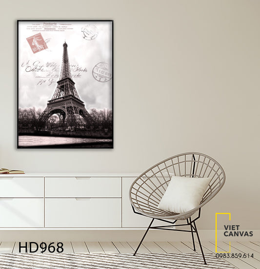 Tranh Tháp Eiffel - Trái Tim Paris - HD968